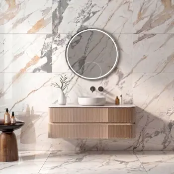 Lavish White Marble Look Baby Skin Porcelain Tile 600x1200mm