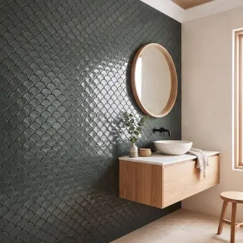 Charcoal Gloss Porcelain Fishscale Mosaic 259x273mm