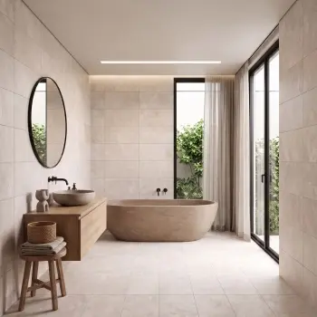 Brugge Ivory Stone Look Matt Porcelain Tile 300x600mm