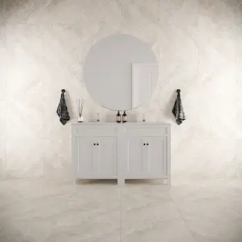 Oriza White Stone Look Matt Porcelain Tile 600x600mm