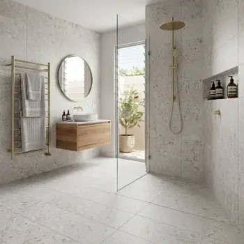 Bergamo Light Grey Terrazzo Look Slip Resistant Porcelain Tile 298x600mm