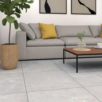Monza Grey Stone Look Matt Porcelain Tile 600x600mm