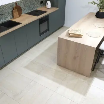 Troy Ivory Vein Travertine Look Slip Resistant Porcelain Tile 600x600mm