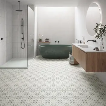 Itaca Green Mixed Pattern Look Slip Resistant Porcelain Tile 200x200mm