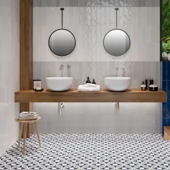 Olympia Blue Mixed Pattern Look Slip Resistant Porcelain Tile 200x200mm