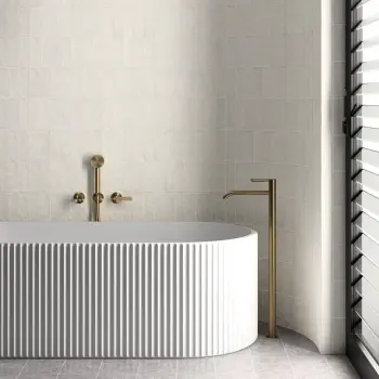 Sabbia White Stone Brick Look Matt Ceramic Tile 65x200mm