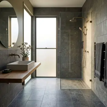 Pero Anthracite Cross Travertine Matt Porcelain Tile 298x600mm