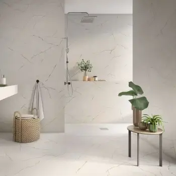 Roca Lincoln White Marble Look Matt Porcelain Wall & Floor Tile 300x600mm