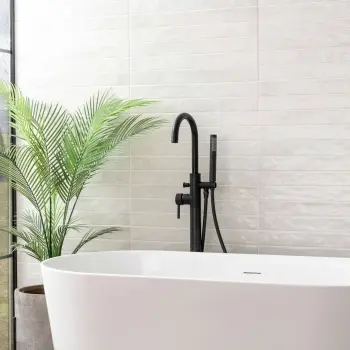 Ponto White Stone Look Gloss Ceramic Tile 316x600mm