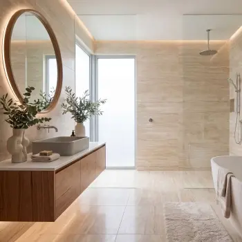 Travertine Cream Vein Cut Travertine Look Matt Porcelain Tile 600x1200mm
