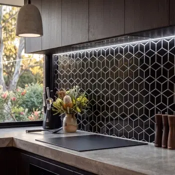 Black Gloss Porcelain Cube Mosaic 266x305mm