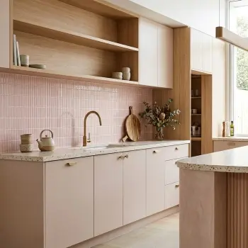 Antique Pale Pink Gloss Porcelain KitKat Mosaic 282x308mm