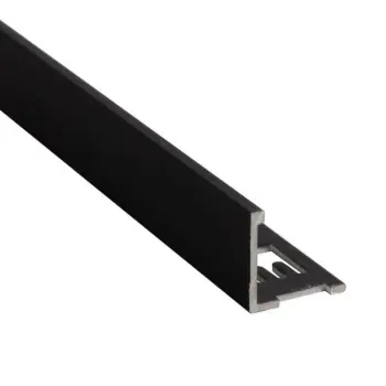QEP Aluminium Tile Trim Black Powder Coated 15mm Long Trim (3000mm)