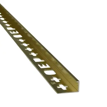 QEP Aluminium Tile Trim Bright Brushed Brass 10mm Long Trim (3000mm)