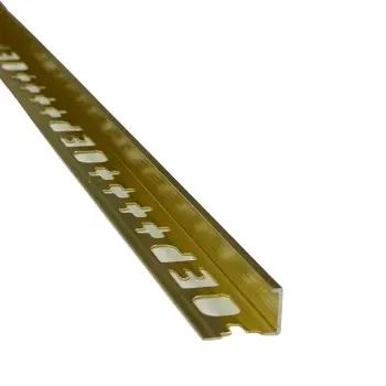 QEP Aluminium Tile Trim Bright Brushed Brass 12.5mm Long Trim (3000mm)