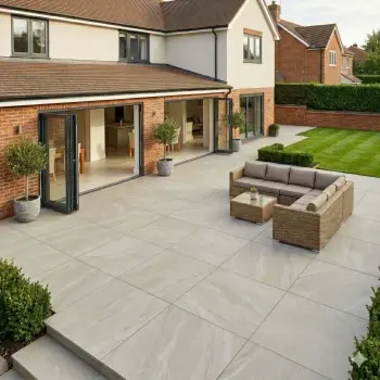 Halley Beige Concrete Look Slip Resistant Porcelain Outdoor Pavers 1000x1000mm