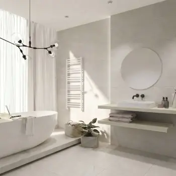 Akane Cream Stone Look Matt Ceramic Tile 300x900mm