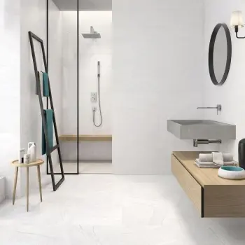 Akane  White Stone Look Matt Ceramic Tile 300x900mm
