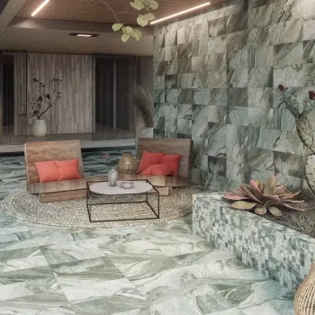 Icon Green Quartzite Look Matt Porcelain Tile 300x600mm