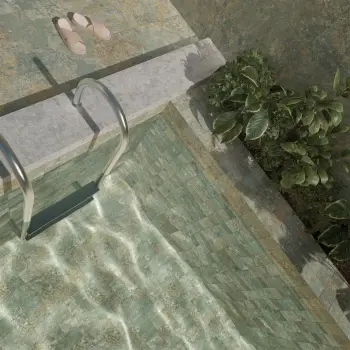 Ko Samui Green Slate Look Matt Porcelain Tile 300x600mm