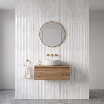Angel Light Grey Decor Stone Look Gloss Ceramic Tile 400x800mm