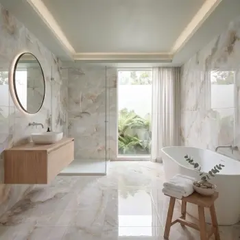 Arty Light Grey Onyx Marble Look Polished Porcelain Tile 600x1200mm