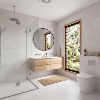 Vermeer White Stone Look Matt Porcelain Tile 298x600mm