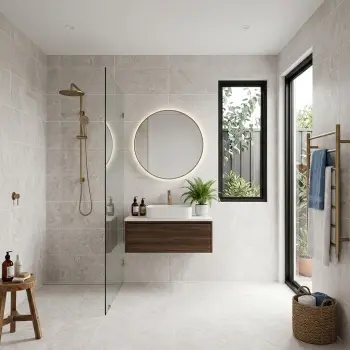 Pero White Cross Travertine Look Matt Porcelain Tile 298x600mm