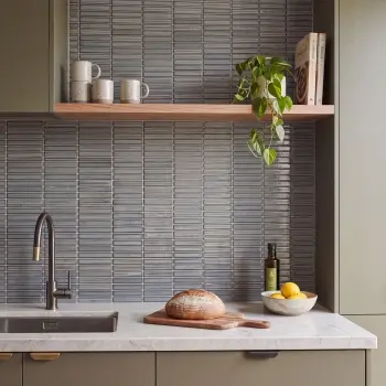 Mottled Grey Gloss Porcelain KitKat Mosaic 292x308mm