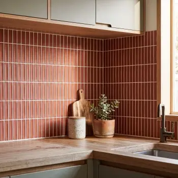 Chestnut Red Unglazed Porcelain Concave Finger Mosaic 296x299mm