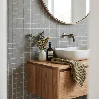 Grey Speckled Unglazed Porcelain Square Mosaic 306x306mm