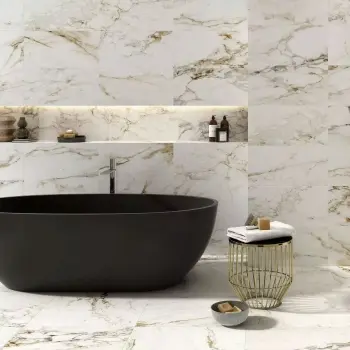 Barnaby White Marble Look Matt Porcelain Tile 300x600mm