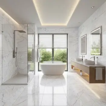 Beatrice White Marble Look Matt Porcelain Tile 600x1200mm