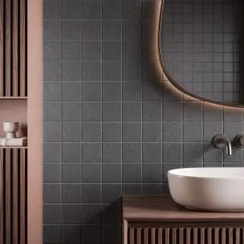 Black Speckled Unglazed Porcelain Square Mosaic 306x306mm