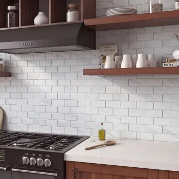 Carrara Look Matt Porcelain Brickbone Mosaic 291x295.5mm