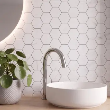 Carrara Matt Porcelain Hexagon Mosaic 256x295.5mm