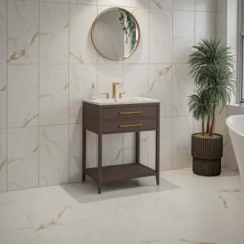 Carrera Gold Marble Look Matt Porcelain Tile 300x600mm