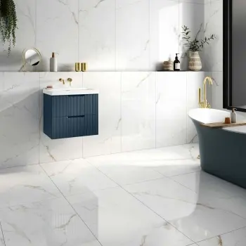 Carrera Gold Marble Look Polished Porcelain Tile 600x1200mm