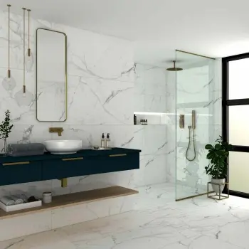 Carrera White Marble Look Matt Porcelain Tile 600x1200mm