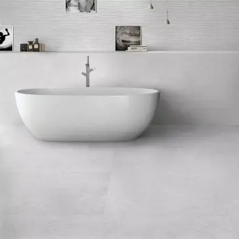 Colony White Stone Look Matt Ceramic Tile 333x1000mm
