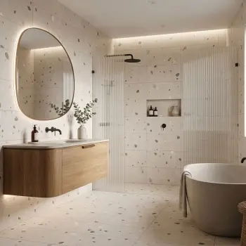 Concept Beige Terrazzo Look Slip Resistant Porcelain Tile 300x600mm