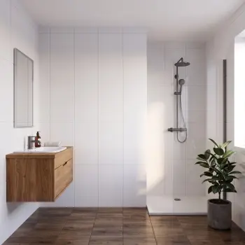 Crystal White Plain White Matt Ceramic Tile 600x300mm