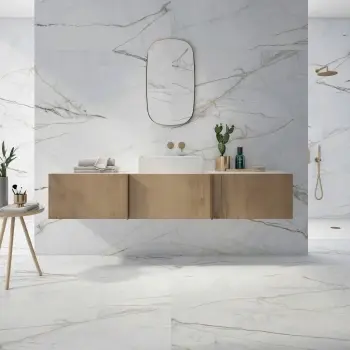 Ethos Golden Grey Marble Effect Matt Porcelain Tile 600x1200mm