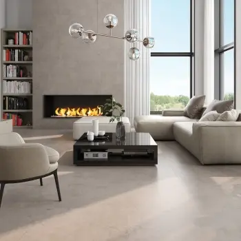 Etna Light Grey Concrete Look Slip Resistant Porcelain Tile 900x900mm