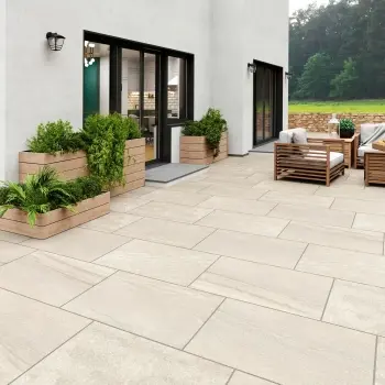 Everest Beige Stone Look Matt Porcelain Outdoor Pavers 600x900mm