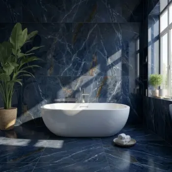 Galaxy Blue Marble Look Polished Porcelain Tile 1200x600mm