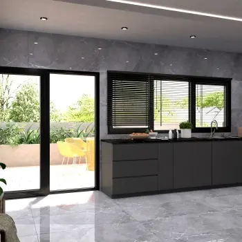 Venetian Black Marble Look Polished Porcelain Tile 600x1200mm