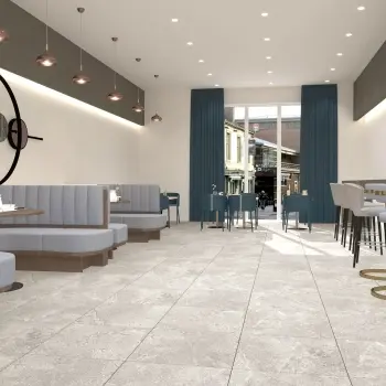 Granada White Limestone Look Matt Porcelain Tile 600x600mm