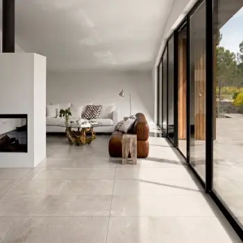 Granada White Limestone Look Matt Porcelain Tile 600x1200mm