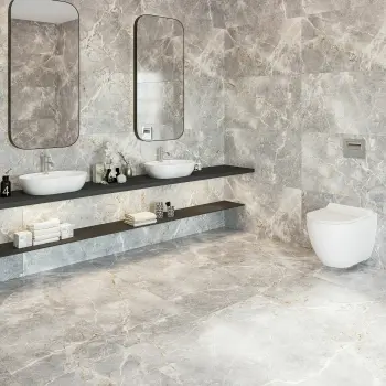 Harmony Light Grey Marble Look Matt Porcelain Tile 600x1200mm